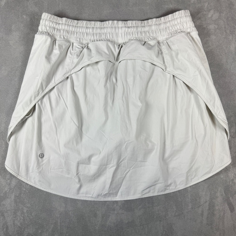 Lululemon Hotty Hot High-Rise Skirt White Gray Size 12 Tennis Running Skort - Picture 6 of 10